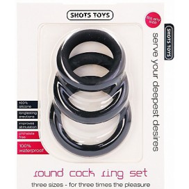 Lot de 3 cockrings silcone couleur noir pour érection puissante 2