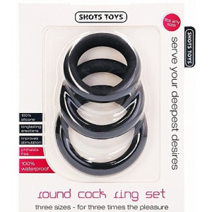 Lot de 3 cockrings silcone couleur noir pour érection puissante