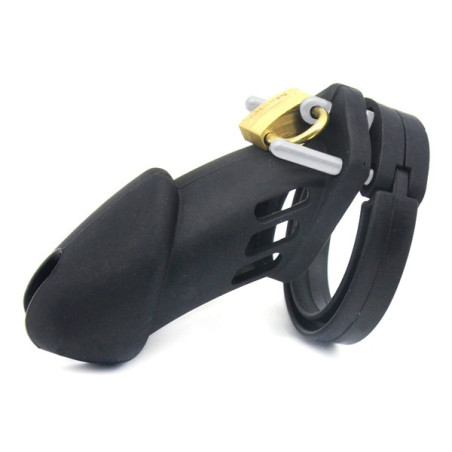 Cage de chasteté silicone Noire de 8 x 3.5cm