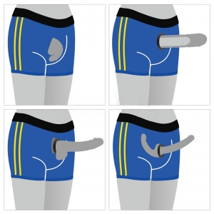 Boxer porte-gode CHIC STRAP-ON Bleu