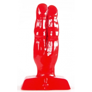 Plug anal ZIZI DOUBLE FINGER FUCK Rouge 10 x 4 cm