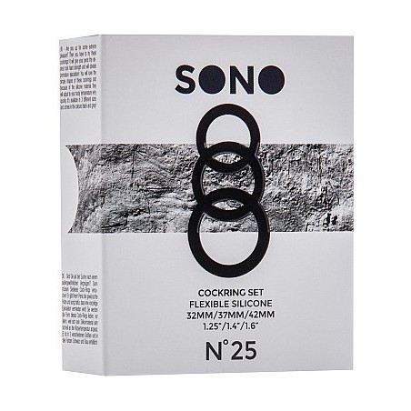 Set de 3 cockring silicone SONO n°25 Gris