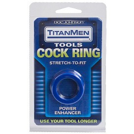 Cockring Stretch flexible Titan bleu de 25mm de diamètre intérieur 2