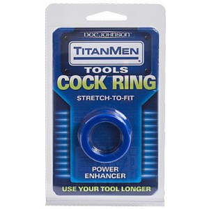 Cockring Stretch flexible Titan bleu de 25mm de diamètre intérieur