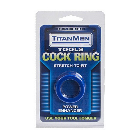 Cockring Stretch flexible Titan bleu de 25mm de diamètre intérieur