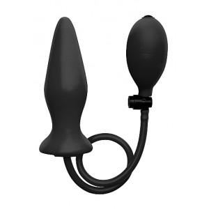 Plug gonflable Ouch! couleur noire de 10cm de long en silicone