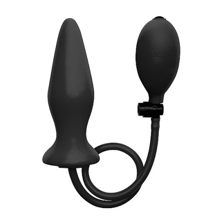 Plug gonflable Ouch! couleur noire de 10cm de long en silicone