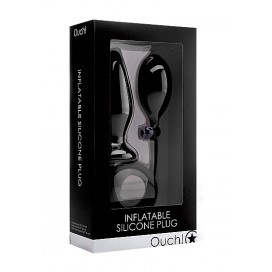 Plug gonflable Ouch! couleur noire de 10cm de long en silicone 2