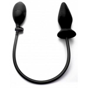 Plug gonflable Ouch! couleur noire de 10cm de long en silicone