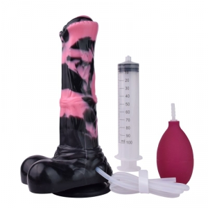 Gode Éjaculateur HURULF SQUIRT L 31 x 8cm Noir-Rose