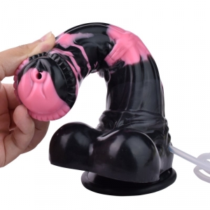 Gode Éjaculateur HURULF SQUIRT L 31 x 8cm Noir-Rose