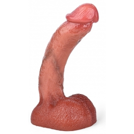Gode Réaliste CURVED BALLS 16 x 3.5cm Marron Rose