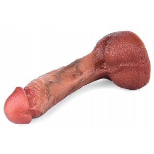 Gode Réaliste CURVED BALLS 16 x 3.5cm Marron Rose