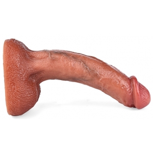 Gode Réaliste CURVED BALLS 16 x 3.5cm Marron Rose