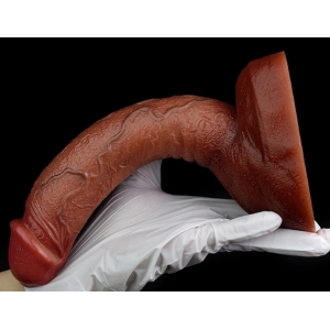 Gode Réaliste CURVED BASE 20 x 4.5cm Marron Rose