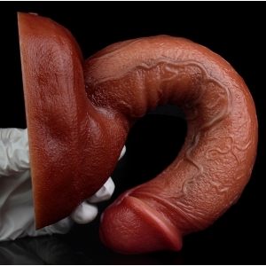 Gode Réaliste CURVED BASE 20 x 4.5cm Marron Rose