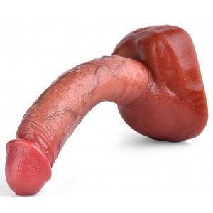 Gode Réaliste CURVED BASE 20 x 4.5cm Marron Rose