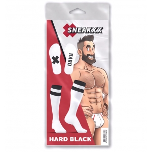 Chaussettes hautes HARD SneakXX Blanc-Noir