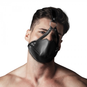 Muselière sm avec bâillon boule HEAD HARNESS de Ouch! Noire