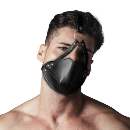 Muselière sm avec bâillon boule HEAD HARNESS de Ouch! Noire
