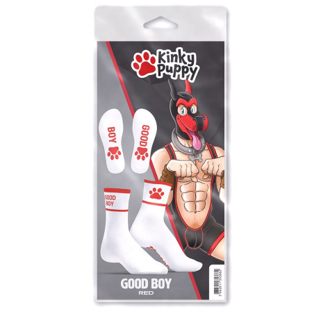 Chaussettes GOOD BOY Blanc-Rouge