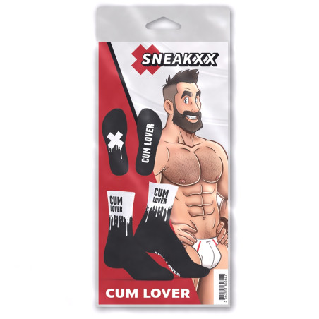 Chaussettes CUM LOVER de SneakXX Noires et Blanches