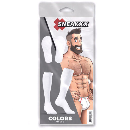 Chaussettes Hautes COLORS SneakXX Blanches
