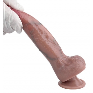 Gode Vibrant SKINNIER MARIO 14 x 4.6cm Marron Veiné