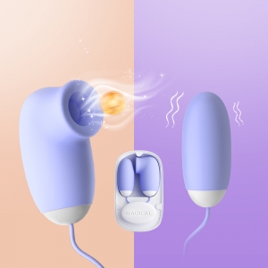 Double Stimulateur MAGICAL SUCK 5 x 2cm Violet
