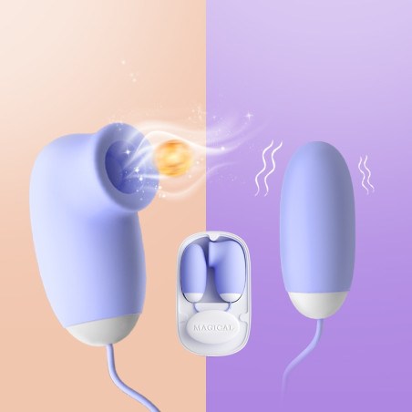Double Stimulateur MAGICAL SUCK 5 x 2cm Violet