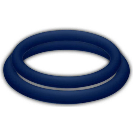 Lot de 2 cockrings en silicone bleu pour maintenir l'érection
