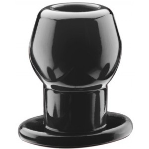 Ass Tunnel Plug Silicone Noir Large 7.6 x 6.2 cm
