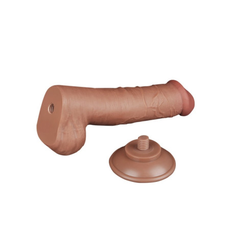 Gode Réaliste avec Bourses SLIDING SKIN 15 x 4.5cm Marron Lovetoy