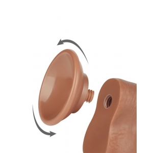 Gode Réaliste avec Bourses SLIDING SKIN 15 x 4.5cm Marron Lovetoy
