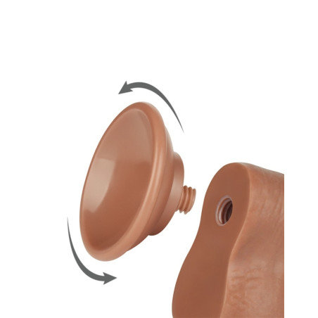 Gode Réaliste avec Bourses SLIDING SKIN 15 x 4.5cm Marron Lovetoy