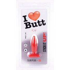 Plug rouge SLIM S I Love Butt de 8.5 x 3 cm 2
