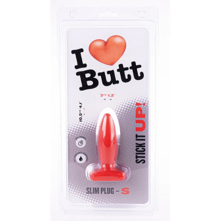 Plug rouge SLIM S I Love Butt de 8.5 x 3 cm