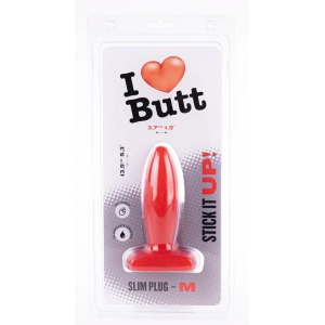 Plug rouge SLIM M de I Love Butt 11 x 3.7 cm