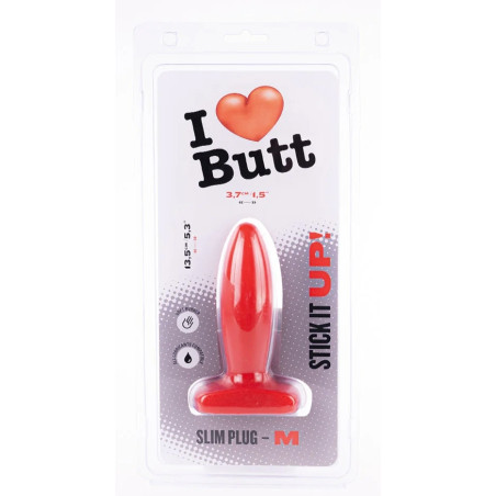Plug rouge SLIM M de I Love Butt 11 x 3.7 cm