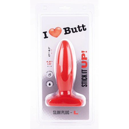 Plug rouge SLIM L de I Love Butt 14 x 4.8 cm