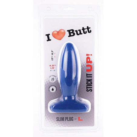 Plug bleu SLIM L 14 x 4.8 cm de I Love Butt
