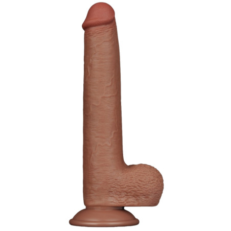 Gode Réaliste avec Bourses SLIDING SKIN 17 x 3.5cm Marron Lovetoy