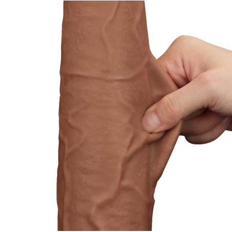 Gode Réaliste avec Bourses SLIDING SKIN 26 x 6cm Marron Lovetoy