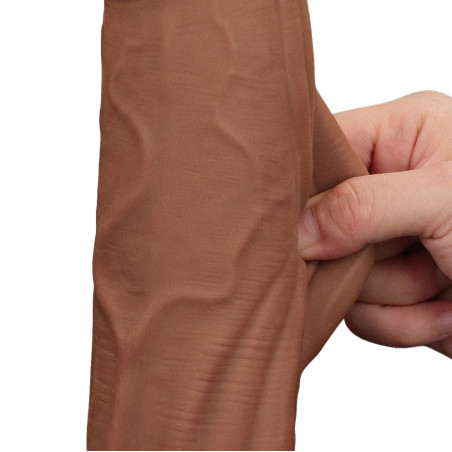 Gode Réaliste avec Bourses SLIDING SKIN 23 x 6cm Marron Lovetoy