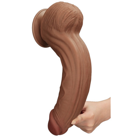 Gode Réaliste avec Bourses SLIDING SKIN 23 x 6cm Marron Lovetoy