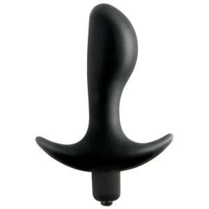 Plug vibrant perfect en silicone noir de 9 cm