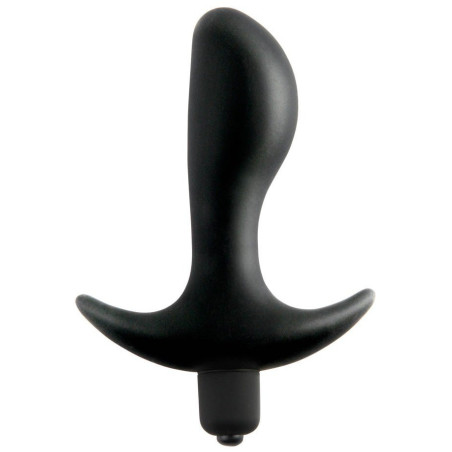 Plug vibrant perfect en silicone noir de 9 cm