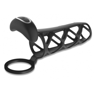 Gaine de Pénis Vibrante TRISILY 10.5 x 4cm Noir