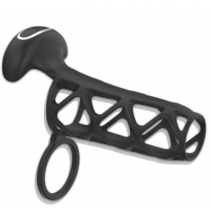 Gaine de Pénis Vibrante TRISILY 10.5 x 4cm Noir