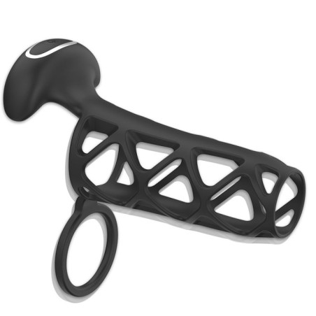 Gaine de Pénis Vibrante TRISILY 10.5 x 4cm Noir